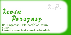 kevin porszasz business card